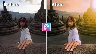 PicsArt Tutorial | Cara edit foto biasa menjadi foto sunset di PicsArt