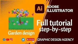 How to make a garden design on illustrator| Full Step-by-Step Tutorial. garden design on illustrator