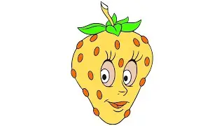 HOW TO DRAW LOVELY STAWBERRY FRUIT EASY -GLITTER MONSTER FRUIT STEP BY STEP-DRAWING AND ART PIC