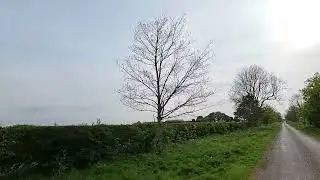 slow motion,  countryside road drive.