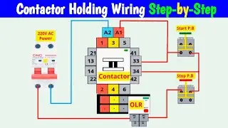 Contactor Holding Circuit Diagram Explained | Direct Online Starter Connection Step by Step