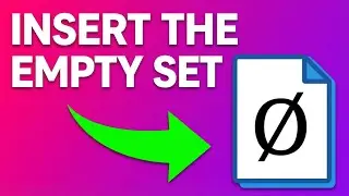 How to type Empty Set symbol in Word