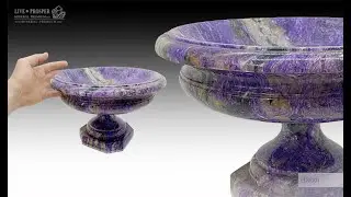 Mineral Premium Подарок руководителю  Charoite stone vase  Каменный вазон из Чароита | ручная работа