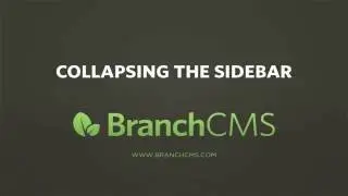 Collapsing the Sidebar in BranchCMS