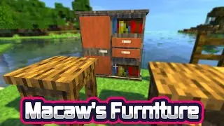 МЕБЕЛЬ МОД В МАЙНКРАФТ. Macaw's Furniture. ОБЗОР МОДОВ #58