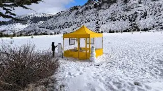 OUR WINTER GARDEN CAMP IN THE SNOW