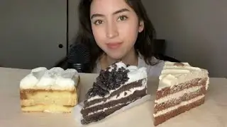 ASMR Cake Mukbang 🍰 Mocha Cake, Cookies & Cream, White Tiramisu (Soft Eating Sounds)