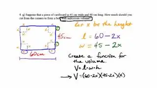 Finding the Max Volume of a Box