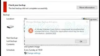 CARA MENGATASI A Volume Shadow Copy Service component encountered an unexpected error code 0x8004230