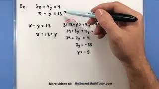Pre-Calculus - Solve a system of linear equations using substitution