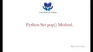 56-Python Set pop() Method