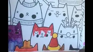 Colouring in of cute cats! Using ✨Magic✨ Pens