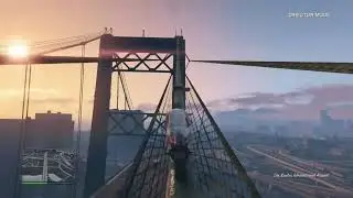 Decently rad motorcycle flip on bridge (GTA V Director Mode)🏍🌁
