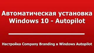 Настройка Company Branding в Windows Autopilot
