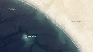 New Island Rises after Earthquake in Pakistan