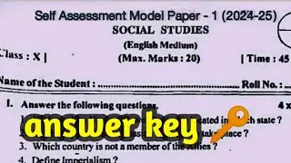🥳10th class self assignment social studies viral question paper answer key 2024-25ll