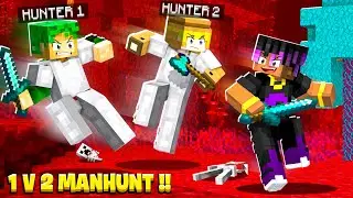 1V2 MINECRAFT SPEEDRUNNER VS HUNTERS😱