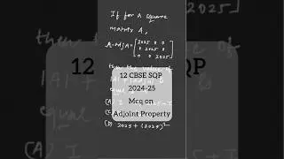 Question on A.adjA=|A| | 12 cbse SQP 2024-25