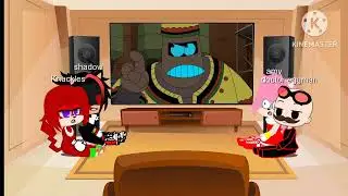 sonic characters react to futurama Trinity's going to war (bender's big score)