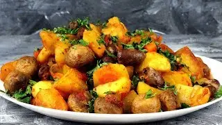 КУРИНЫЕ СЕРДЕЧКИ с картофелем в рукаве для запекания. Супер быстрый и вкусный рецепт!