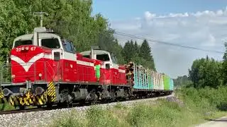 Timber train T 58304 from Haapamäki to Tampere Viinikka passing Kolho.