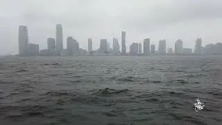 Rain Storm on Rockefeller Park Battery City Manhattan, Walking New York City