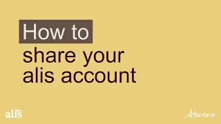 Alis Training - How to share your alis account