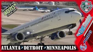 MSFS LIVE | Delta OPS | PMDG 739 ER | Frame Gen | Atlanta✈️Detroit✈️Minneapolis | 