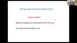GQFI-UGent-WST Seminar: Sunny Itzhaki "Stringy Information and Black Holes"