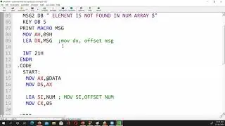 8086 assembly language linear search arrays