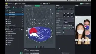 スナップチャット用にマスク作った　（バーチャル・AR）ズーム背景　マスクは顔の動きに自動追尾