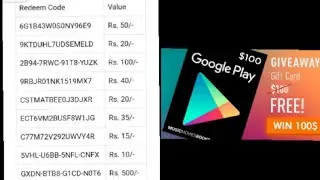 Mega giveaway!! | Free Google Play Redeem code | today redeem code  redeem | code today rdeem code