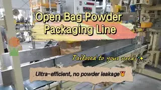 Ultra efficient, no powder leakage! Open bag packaging line for a wide range of powders#factory