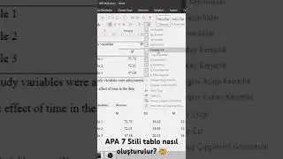 APA 7 Stili tablo nasıl oluşturulur? 🤯 #apastili
