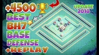NEW COC BEST +4500!! (BH7)⚔ Builder Hall 7 Base W/PROOF Anti 1/2 Star Trophy Base with Replay 2018