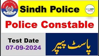 Sindh Police Constable Complete Solved paper held on 07-09-2024