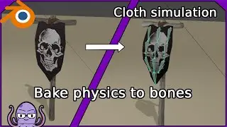 Bake physics simulations into bones | Blender banner flag tutorial
