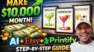 How to Make $10,000/Month Selling Cocktail Wall Art with AI (Etsy + Printify Tutorial 2026)