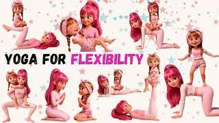 💗 BARBIE & Masha Kids Yoga | Full Body Stretching, Flexibility & Relaxation |  8-Min Positive Energy