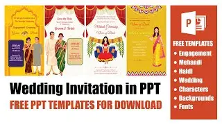 Wedding Invitation in PPT | FREE PPT TEMPLATES FOR DOWNLOAD | Engagement, Mehandi, Haldi, & Wedding.