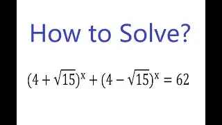 Math Olympiad | Solving an Exponential Equation with Radicals?
