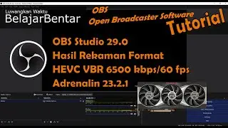 OBS Studio 29.0 Recording AMD Radeon RX 6600, 6500 kbps HEVC VBR 60 fps