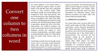 MS Word | Split Text to Two Columns in Word | Switching From One to Two Columns | Young Researchers
