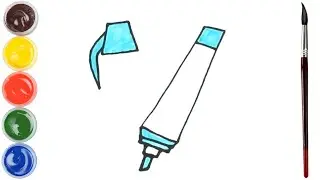 How to draw a marker. Coloring page/Drawing and painting for kids.