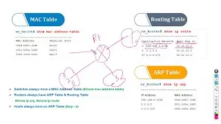 What is ARP Table, MAC Table and Routing?