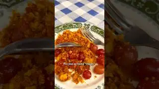 🥖Probando las MIGAS ARAGONESAS #comidaespañola #aragon #zaragoza #migasdepan #shorts #romancito