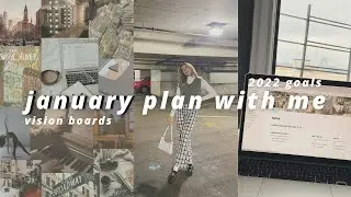 january plan with me 2022 | make a vision board, setting 2022 goals, digital planner