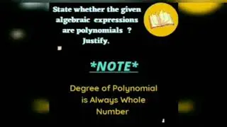 To check if the Equation Is a Polynomial & Classification of Polynomial Using it's Degree💁