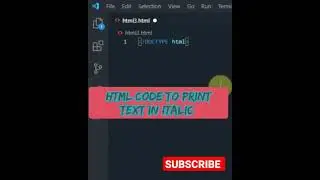 Html Code  to Print Text in Italic | HTML | 