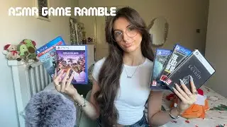 ASMR Game rambles with game case triggers🎮 (sticky tapping, gripping, whispers, mouth sounds)